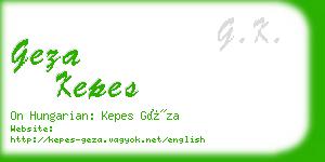 geza kepes business card